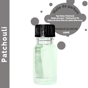 10x Patchouli - Huile parfumée 10 ml - sans étiquette