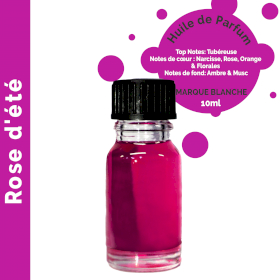 10x Rose d\'été - Huile parfumée 10 ml - sans étiquette