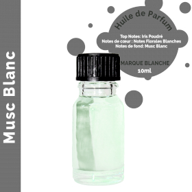 10x Musc Blanc - Huile parfumée 10 ml - sans étiquette