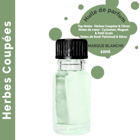 10x Herbes Coupées - Huile parfumée 10 ml - sans étiquette