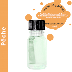 10x Pêche - Huile parfumée 10 ml - sans étiquette