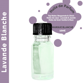 10x Lavande Blanche - Huile parfumée 10 ml - sans étiquette