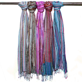 10x Foulards Boho Indiens - 50x180cm - Couleurs Aléatoires