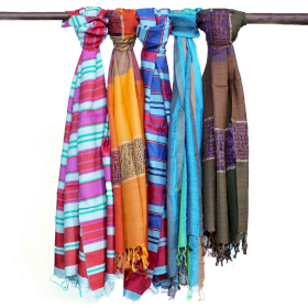 10x Foulards Boho Indiens Large - 75x180cm - Couleurs aléatoires