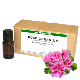 10x Huile Essentielle Bio Géranium Rosat 10ml - Sans étiquette
