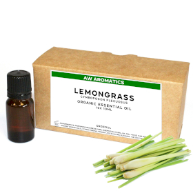 10x Huile Essentielle Bio Lemongrass 10 ml - Sans étiquette