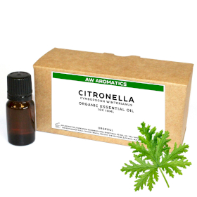 10x Huile Essentielle Bio Citronnelle 10ml - Sans étiquette