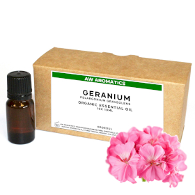 10x Huile Essentielle Bio Geranium 10ml - Sans étiquette