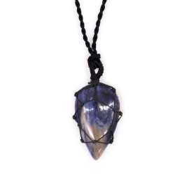 Pendentif en Forme de Goutte en Pierre Précieuse - Sodalite