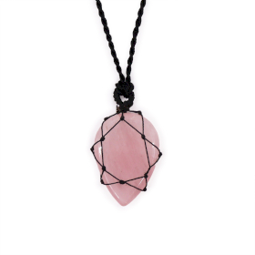 Pendentif en Forme de Goutte en Pierre Précieuse - Quartz Rose