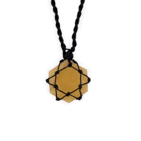 Pendentif Hexagonal en Pierre Précieuse - Quartz Jaune