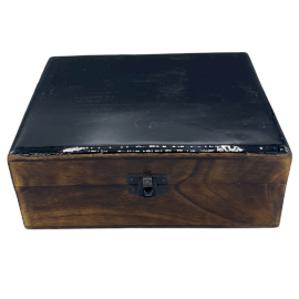 Grande Boîte en Bois Recouverte de Céramique - 20x15x7,5cm - Noir