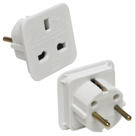 UK à Europe Adaptateur - Blanc (10 Amp)