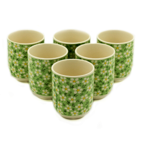 6x Tasses à Thé - Marguerite Verte