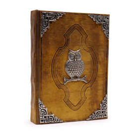 Carnet de Note - Décor Hibou en Zinc - 200 pages à bords plats - 26x18cm