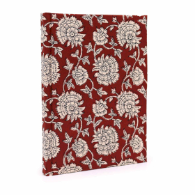 Carnets Reliés en Coton 20x15cm - 96 pages - Bordeaux Floral