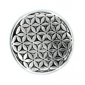 6x Porte-Encens Fleur de Vie en Aluminium Poli 11cm