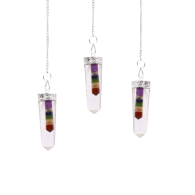 3x Pendules double - Quartz/ 7chakras