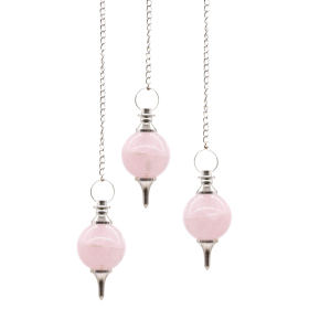 3x Pendule Sphère - Quartz rose