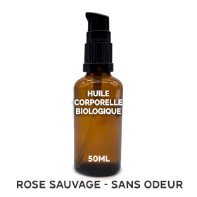 10x Huile Corporelle Bio 50ml - Rose musquée (non parfumé) - Sans étiquette