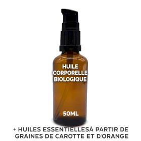 10x Huile Corporelle Bio 50ml - Carotte & Orange - Sans étiquette