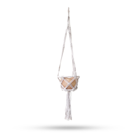 Petit Porte-pot en Macramé  - Naturel - Cerceau de 16 cm