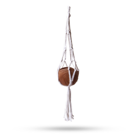 Petit Porte-pot en Macramé - Naturel - 75 cm