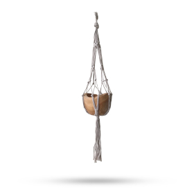 Petit Porte-pot en Macramé - Beige - 75 cm