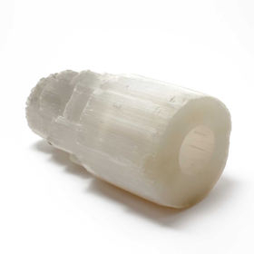 Lampe Tour en Sélénite Naturelle - 20 cm - Câble Court