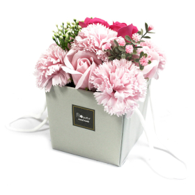 6x Soap Flower Bouqet - Pink Rose & Carnation - SPECIAL
