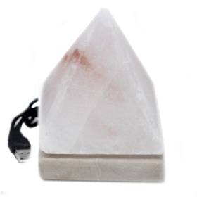 Lampe de Sel Pyramide Blanche USB 9cm (LED multicolor)