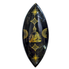 Bol à Encens Émaillé - Aluminium - Bouddha Doré & Noir