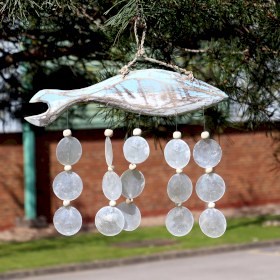 Sculpture de Poisson Bleu Lavé et Goutte de Copis Naturelle