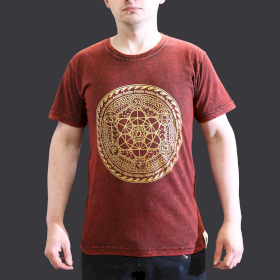 T-shirt Délavé à la Pierre Taille S - Chakra - Bordeaux