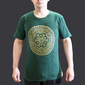 T-shirt Délavé à la Pierre Taille S - Chakra - Vert