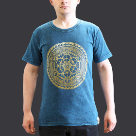 T-shirt Délavé à la Pierre Taille S - Chakra - Bleu
