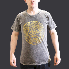 T-shirt Délavé à la Pierre Taille S - Chakra - Gris Foncé