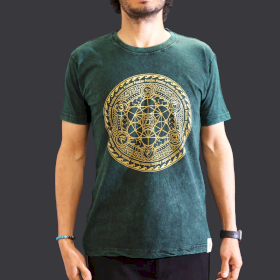 T-shirt Délavé à la Pierre Taille M - Chakra - Vert