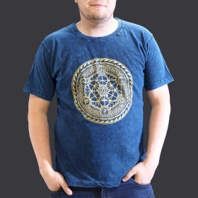 T-shirt Délavé à la Pierre Taille XL - Chakra - Bleu