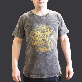 T-shirt Délavé à la Pierre Taille S - Main de Fatma - Gris Foncé