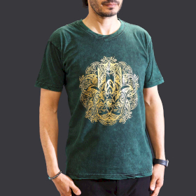 T-shirt Délavé à la Pierre Taille M - Main de Fatma - Vert