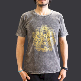 T-shirt Délavé à la Pierre Taille M - Main de Fatma - Gris Foncé