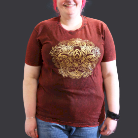 T-shirt Délavé à la Pierre Taille XL - Main de Fatma - Bordeaux