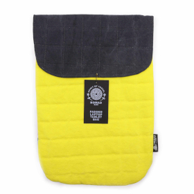 Pochette Rembourrée pour Ordinateur Portable - Jaune Vif - Toile Délavée 14 oz