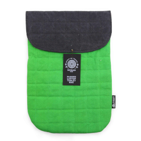 Pochette Rembourrée pour Ordinateur Portable - Vert Vif - Toile Délavée 14 oz
