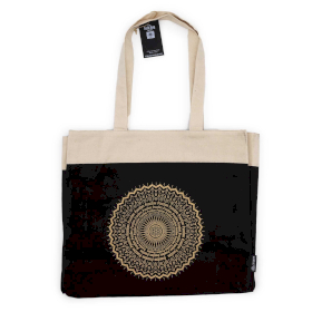 Grand Tote Bag (38 x 15 x 43 cm) – Chocolat Délavé 14 oz – Mandala Liberté