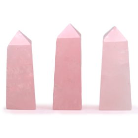 3x Pointes Obélisques en Pierre Gemme - Quartz  Rose