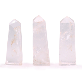 3x Pointes Obélisques en Pierre Gemme - Quartz Clair