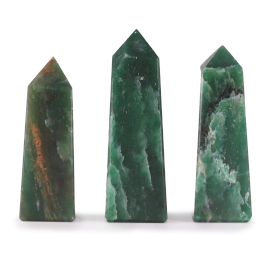 3x Pointes Obélisques en Pierre Gemme - Jade Indien