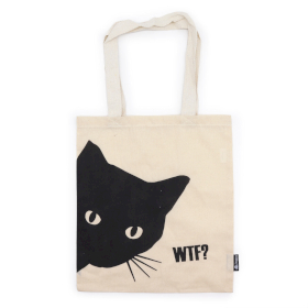 10x Sac Tote Bag Basique Iconic – Chat Noir – (40x36 cm) – Naturel 4oz